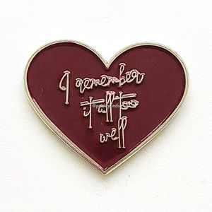 8/$40 Taylor Swift I Remember It All Too Well Heart Enamel Pin